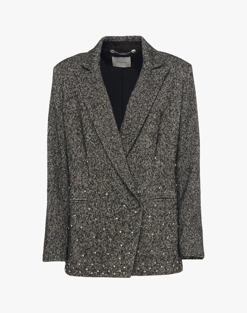 Giacca In Tweed Con Perle Ricamate - JACKETS - Manila Grace